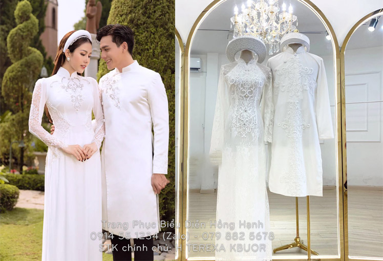 ao-dai-cuoi-doi-mau-trang-dinh-ren-don-gian