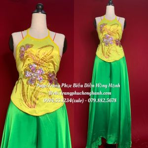 Thuê Yếm Váy Tứ Thân Quần rộng Xanh Lá Cây 226 - TT226