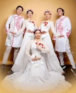 Áo Khoác tứ thân 1 Trắng tay xẻ - KTT1