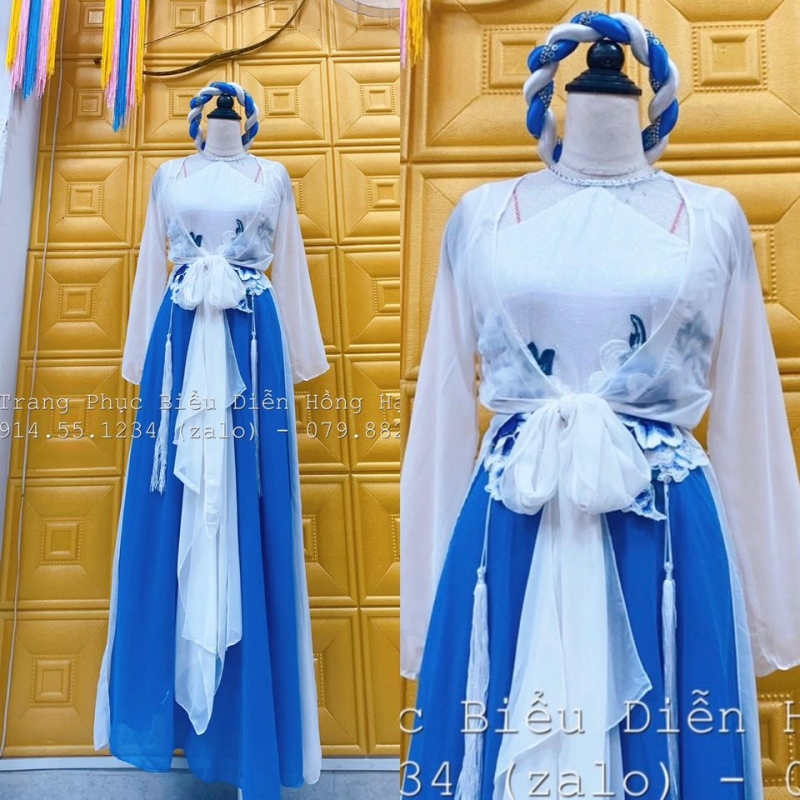 Trang phục múa đương đại nữ vàng xanh - Trang phục biểu diễn Hoa Mai