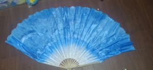 Quạt lụa lỡ xanh dương - QL4