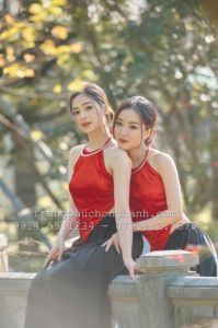 Thuê Yếm Váy Tứ Thân đỏ trơn Cây 229 - TT229