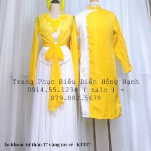 Áo Khoác tứ thân 17 vàng tay sẻ  - KTT17