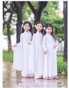 Áo dài Trắng trẻ em - ADTTE
