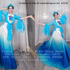 Áo Khoác tứ thân 20 Xanh dương tay loe - KTT20