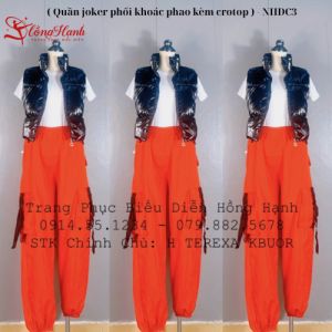 Trang phục nhảy hiện đại ( Quần joker phối khoác phao kèm crotop ) - NHDC3