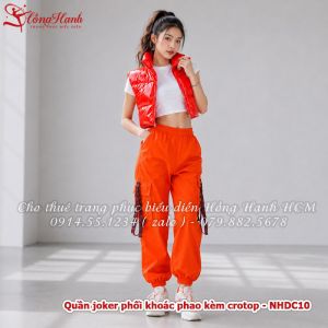 Trang phục nhảy hiện đại ( Quần joker phối khoác phao kèm crotop ) - NHDC10