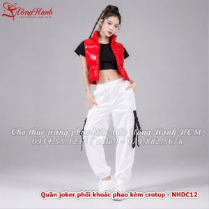 Trang phục nhảy hiện đại ( Quần joker phối khoác phao kèm crotop ) - NHDC12