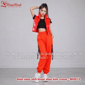 Trang phục nhảy hiện đại ( Quần joker phối khoác phao kèm crotop ) - NHDC13