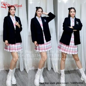 Trang phục nhảy hiện đại (Set học sinh phối vest)  - NHDNHS8