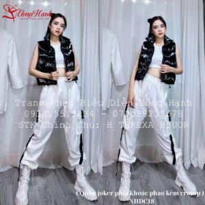 Trang phục nhảy hiện đại ( Quần joker phối khoác phao kèm crotop ) - NHDC18