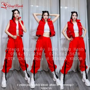 Trang phục nhảy hiện đại ( Quần joker phối khoác phao kèm crotop ) - NHDC19