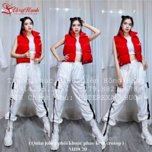 Trang phục nhảy hiện đại  ( Quần joker phối khoác phao kèm crotop ) - NHDC20