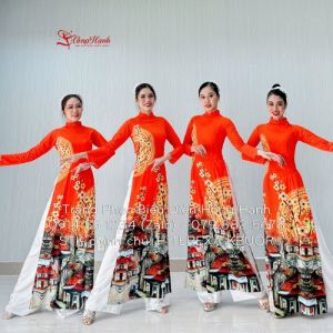 Thuê áo dài truyền thống 376 cam - ADTT376