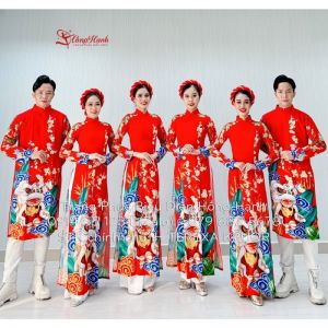 Thuê Áo dài truyền thống 378 đỏ - ADTT378
