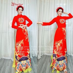 Thuê Áo dài truyền thống 404 múa Việt Nam Thịnh Vượng Sáng ngời - ADTT404