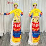 Thuê áo dài truyền thống 407 múa Việt Nam Thịnh Vượng Sáng ngời - ADTT407