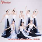 Váy múa đương đại cổ trang trắng đen - VMDDCT2