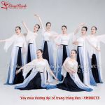 Váy múa đương đại cổ trang trắng đen - VMDDCT3