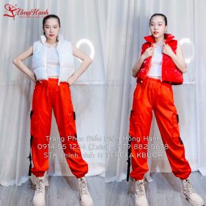 Thuê quần nhảy jogger đỏ tươi  ( Quần + phao )