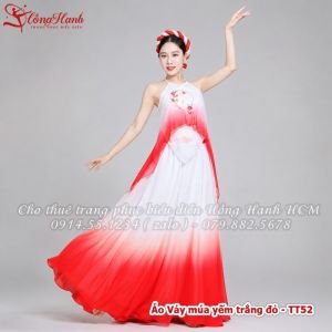 Áo Váy múa yếm trắng đỏ - TT52