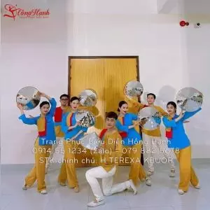 Thuê Áo bà ba nam - nữ màu vàng đất 110