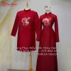 ao-dai-cuoi-ao-dai-bung-qua-mau-do-theu-hoa - ảnh nhỏ  1