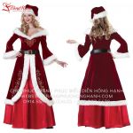Trang Phục Noel Nữ 25 ( váy + áo + nón ) - N25