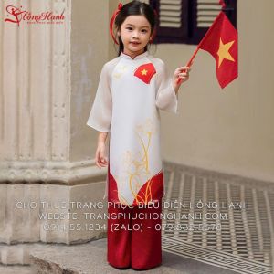 Áo dài trẻ em Cờ Đỏ Sao Vàng Việt Nam