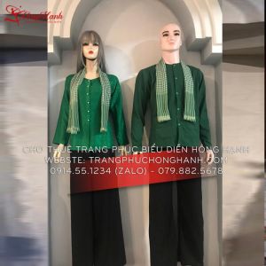 Thuê Áo bà ba nam - nữ màu xanh lá 82 ( chưa kèm khăn rằn )