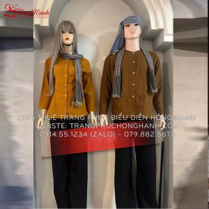 Thuê Áo bà ba nam - nữ màu vàng đất 83 ( chưa kèm khăn rằn )