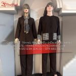 Thuê Áo bà ba nam - nữ màu nâu đậm 86 (chưa kèm khăn rằn) - BB86