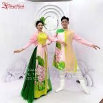 Áo Dài Sen Nam Nữ Hồng Xanh