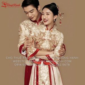 Áo Váy Hỷ Phục Truyền Thống Trung Hoa Cô Dâu Chú Rể
