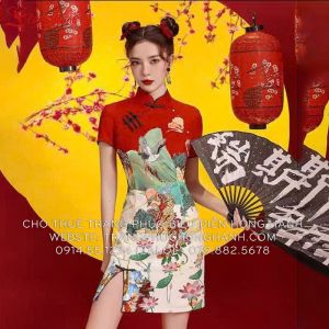 Sườn Xám Hạc Sơn Thuỷ