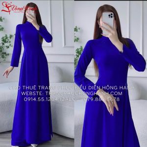 Cho Thuê Áo Dài Trơn Màu Xanh Dương
