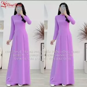 Cho Thuê Áo Dài Trơn Màu Tím nhạt