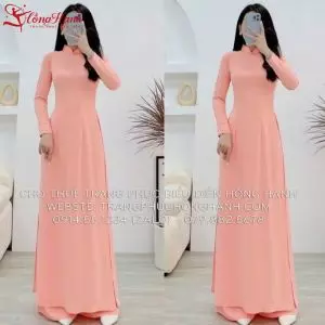 Cho Thuê Áo Dài Trơn Màu Hồng