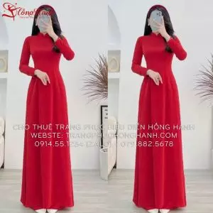 Cho Thuê Áo Dài Trơn Màu Đỏ