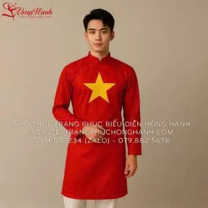Áo Dài Nam Cờ Đỏ Sao Vàng