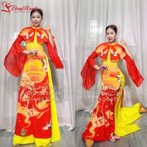 Thuê Áo dài truyền thống 403 múa Việt Nam Thịnh Vượng Sáng ngời - ADTT403