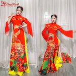 Thuê Áo dài truyền thống 405 múa Việt Nam Thịnh Vượng Sáng ngời - ADTT405