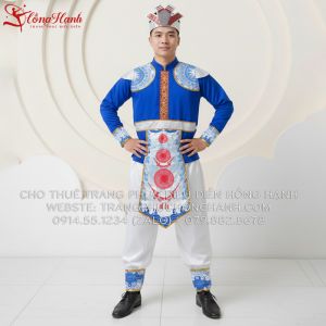 Cho Thuê Trang Phục Âu Lạc Nam 5 (xanh trắng)