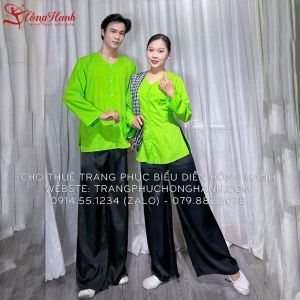 Thuê Áo bà ba nam - nữ màu Xanh chuối 91 ( chưa kèm khăn rằn )