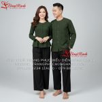 Thuê Áo bà ba nam - nữ màu Xanh rêu 93 - BBN93