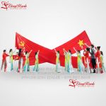 Đạo cụ múa lá cờ Việt Nam size 1m2 x 10m - CVN3