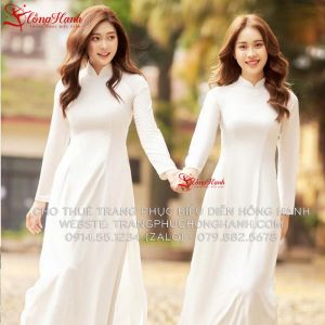 Thuê Áo Dài Trơn Nữ Màu Trắng
