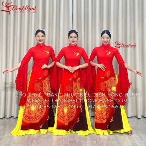 Thuê áo dài truyền thống 224 múa Việt Nam Thịnh Vượng Sáng ngời - ADTT524