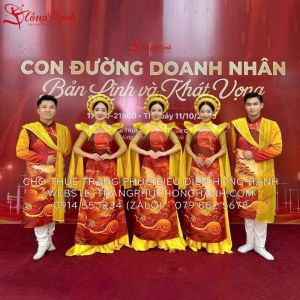 Thuê áo dài truyền thống nữ 531 ( múa Việt Nam Thịnh Vượng Sáng ngời ) - ADTT531