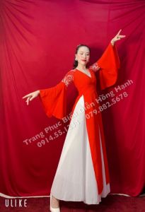 Áo Khoác tứ thân 12 ( đỏ tay loe ) - KTT1DTL